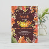 Pumpkin Fall Birthday Einladung (Stehend Vorderseite)