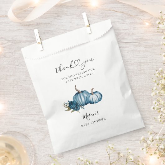 Pumpkin Fall Blue Blume Baby Dusche Geschenktütchen (Ausgeschnitten)