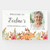 Pumpkin Fall Blume 100. Geburtstag Willkommen Banner (Horizontal)