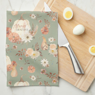 Pumpkin Fall BOHO Blumenauspferd hinterlässt Wasse Geschirrtuch