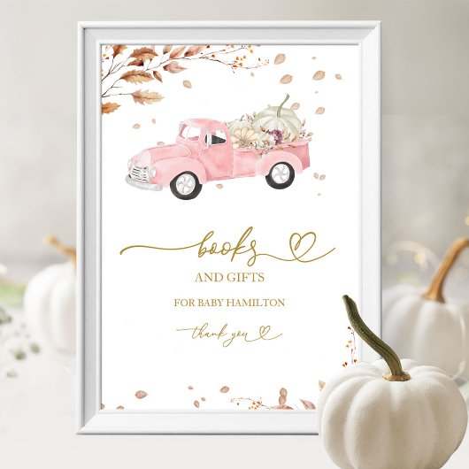 Pumpkin Fall Books für Babysignatur Poster