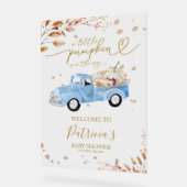 Pumpkin Fall Boy Babydusche Begrüßungszeichen Acrylschild (Winkel)