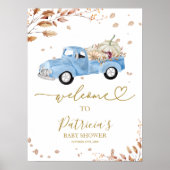 Pumpkin Fall Boy Babydusche Begrüßungszeichen Poster (Vorne)