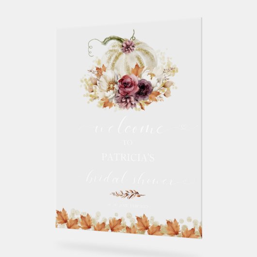 Pumpkin Fall Brautparty Begrüßungszeichen Acrylschild (Winkel)