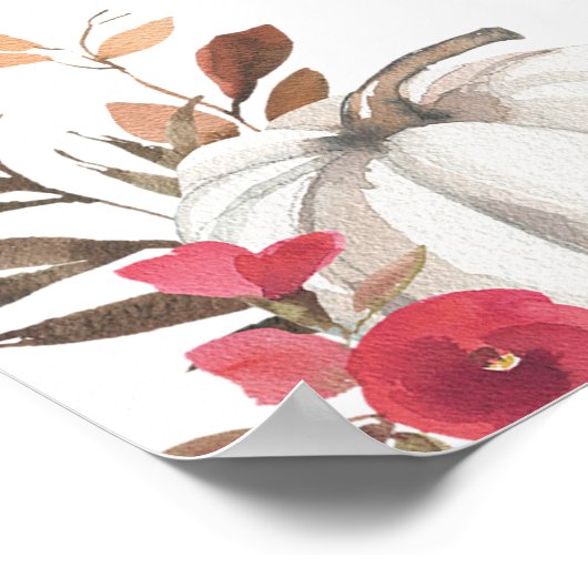 Pumpkin Fall Brautparty Begrüßungszeichen Poster (Ecke)