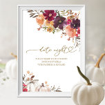 Pumpkin Fall Brautparty Date Night Jar Sign Poster<br><div class="desc">Erschaffen Sie eine elegante und zeitlose Herbstsuite,  die Ihren Stil mühelos mit personalisierten Details widerspiegelt.</div>