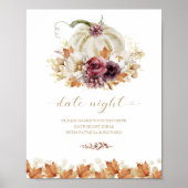 Pumpkin Fall Brautparty Date Night Jar Sign Poster (Vorne)
