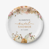 Pumpkin Fall Brautparty Papierplatte Pappteller (Vorderseite)