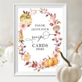 Pumpkin Fall Brautparty Rezeptkarten Zeichen Poster