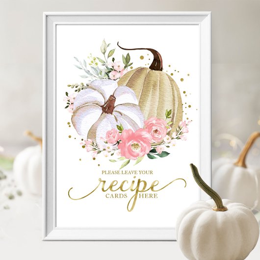 Pumpkin Fall Brautparty Rezeptkarten Zeichen Poster