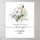 Pumpkin Fall Brautparty Rezeptkarten Zeichen Poster (Vorne)