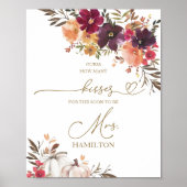 Pumpkin Fall Brautparty Wie viele Kisses unterschr Poster (Vorne)