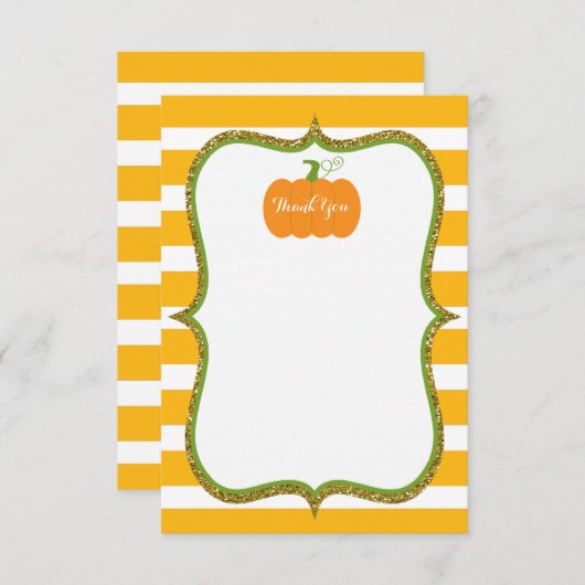 Pumpkin Fall Danke-Karte für Mädchen oder Junge Mitteilungskarte (Vorne/Hinten)