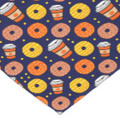 Pumpkin Fall Donuts & Kaffee Erntedank Blau Kurzer Tischläufer (Ecke)