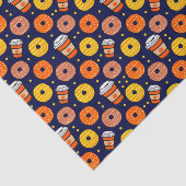 Pumpkin Fall Donuts & Kaffee Erntedank Blau Seidenpapier (Ausschnitt)