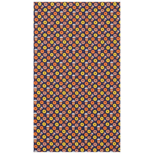 Pumpkin Fall Donuts & Kaffee Erntedank Blau Tischdecke (Vorderseite)