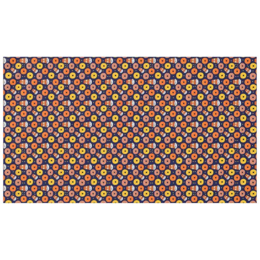 Pumpkin Fall Donuts & Kaffee Erntedank Blau Tischdecke (Vorderseite (Horizontal))