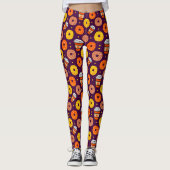 Pumpkin Fall Donuts & Kaffee Erntedank Lila Leggings (Vorderseite)