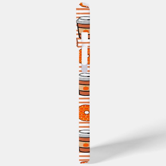 Pumpkin Fall Donuts & Kaffee Orange Streifen Case-Mate iPhone Hülle (Rückseite / Links)