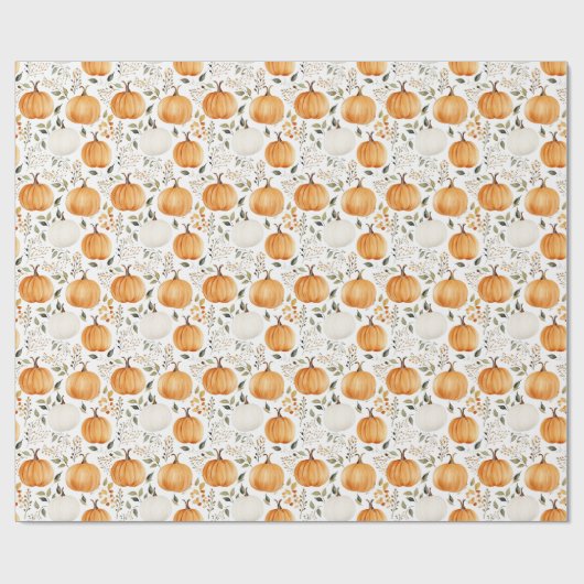 Pumpkin Fall Erntedank Rustikal Geschenkpapier (Flach)
