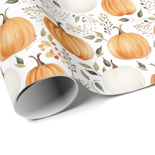 Pumpkin Fall Erntedank Rustikal Geschenkpapier (Rolleneckpunkt)