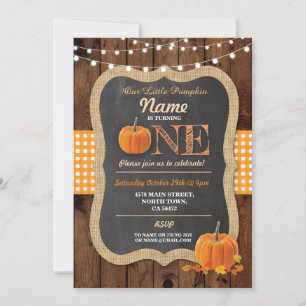 Pumpkin Fall erste Geburtstagsparty ONE Wood Einla Einladung