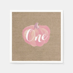 Pumpkin Fall Erste Geburtstagsparty Pink Burlap Serviette