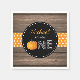 Pumpkin Fall Erster Geburtstag Party Orange Rustik Serviette