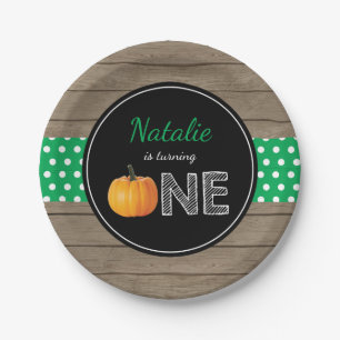 Pumpkin Fall First Birthday Party Paper Teller