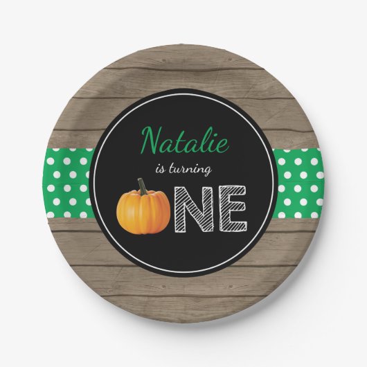 Pumpkin Fall First Birthday Party Paper Teller (Vorderseite)