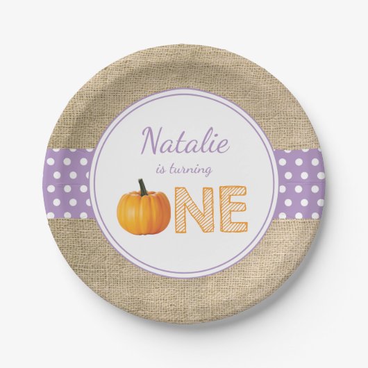 Pumpkin Fall First Birthday Party Paper Teller (Vorderseite)