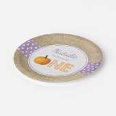 Pumpkin Fall First Birthday Party Paper Teller (Schrägansicht)