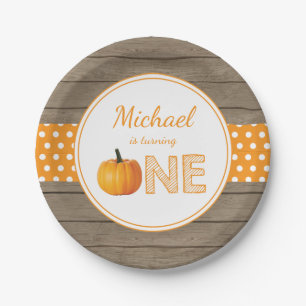 Pumpkin Fall First Birthday Party Paper Teller