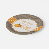 Pumpkin Fall First Birthday Party Paper Teller (Schrägansicht)