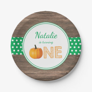 Pumpkin Fall First Birthday Party Paper Teller