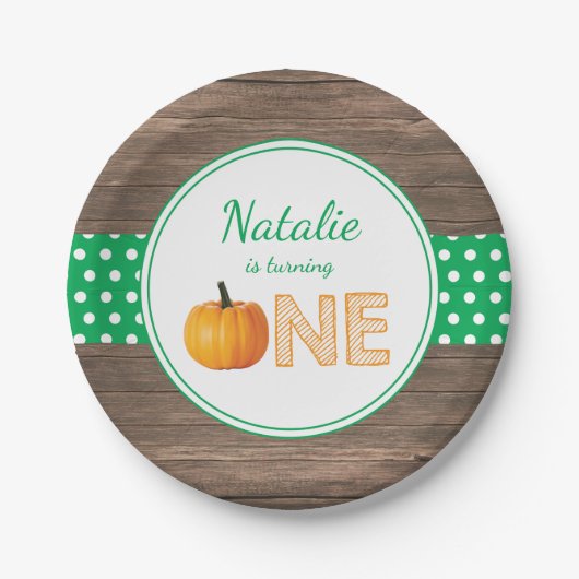 Pumpkin Fall First Birthday Party Paper Teller (Vorderseite)