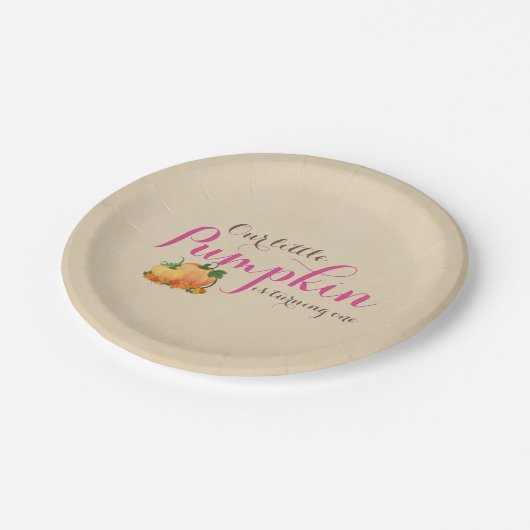 Pumpkin Fall First Birthday Party Paper Teller (Schrägansicht)