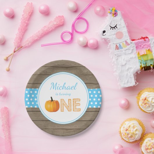 Pumpkin Fall First Birthday Party Paper Teller (Party)