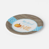 Pumpkin Fall First Birthday Party Paper Teller (Schrägansicht)