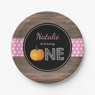 Pumpkin Fall First Birthday Party Paper Teller