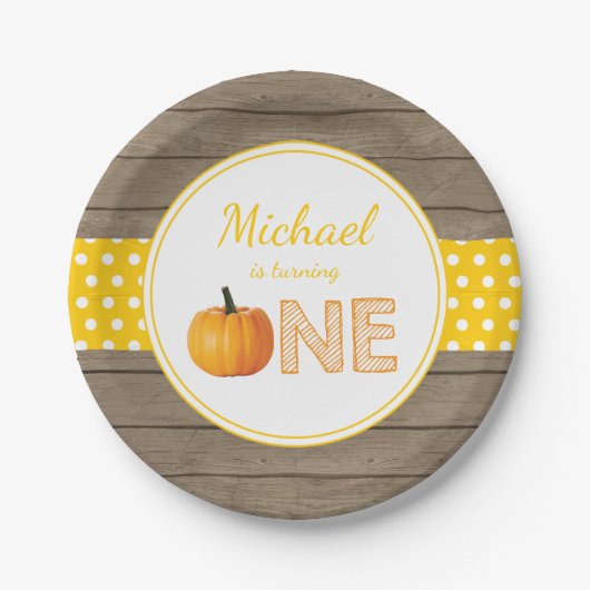 Pumpkin Fall First Birthday Party Paper Teller (Vorderseite)