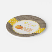 Pumpkin Fall First Birthday Party Paper Teller (Schrägansicht)