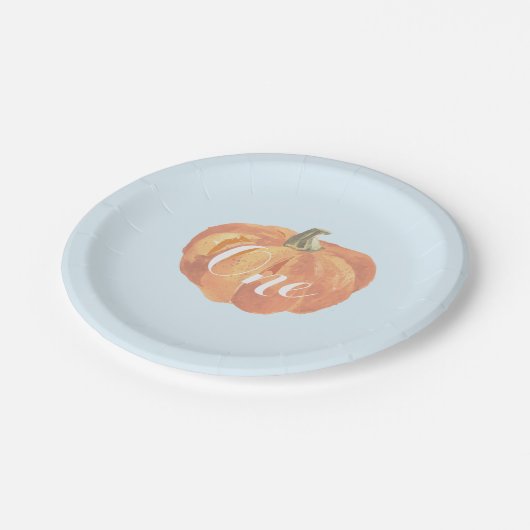 Pumpkin Fall First Birthday Party Paper Teller (Schrägansicht)