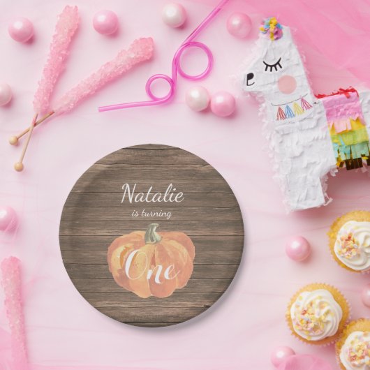 Pumpkin Fall First Birthday Party Paper Teller (Party)