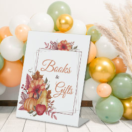 Pumpkin Fall Floral Baby Duschbücher & Geschenke Sockelschild