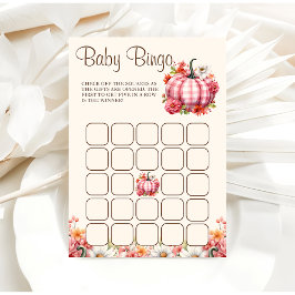 Pumpkin Fall Floral Baby Dusche Baby Bingo Spiel Einladung