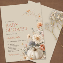 Pumpkin Fall Floral Baby Dusche