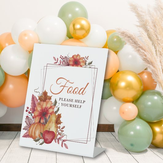 Pumpkin Fall Floral Baby Dusche Nahrung Sockelschild