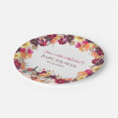 Pumpkin Fall Floral Baby Dusche Pappteller (Schrägansicht)