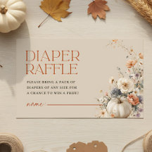 Pumpkin Fall Floral Baby Dusche Windeln Raffle